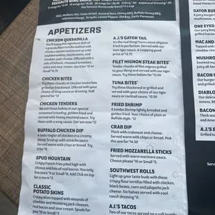menu