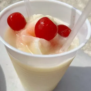 A Piña Colada non alcoholic breakfast drink