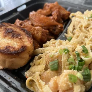 a tray of food