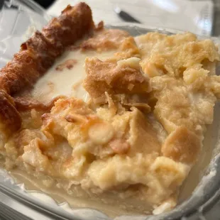 White chocolate bread pudding