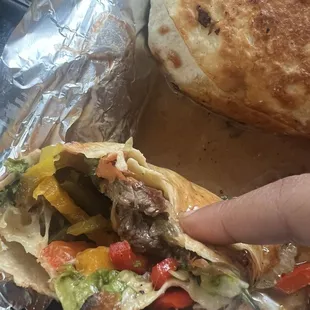 Lettuce juice pepper juice steak juice