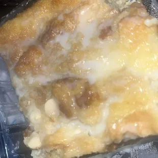 White chocolate bread pudding