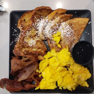 French toast (bland tasted like bread with some powdered sugar on top...no cinnamon...just awful