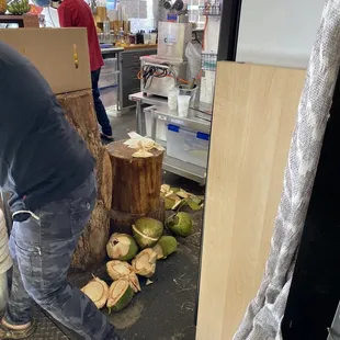 Fresh coconut water with meat! Yum