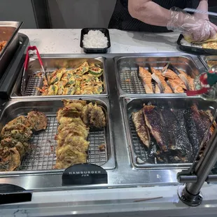 a variety of food being prepared