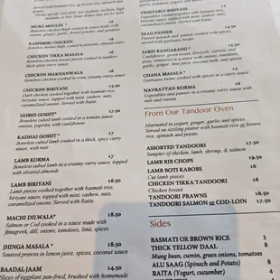 menu