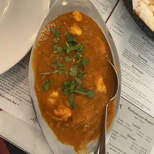 Shrimp vindaloo - yum!