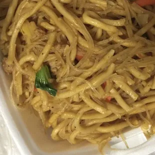Small container of pancit.
