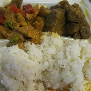 2-choice plate $5.50 (pork adobo and pork guisantes)