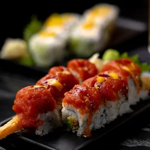 a plate of sushi