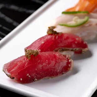 a plate of sushi