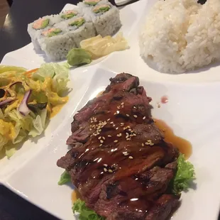 Beef teriyaki and California roll Combo