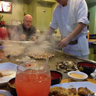 a chef preparing food