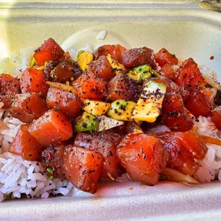 Hawaiian Poke bowl added avocado