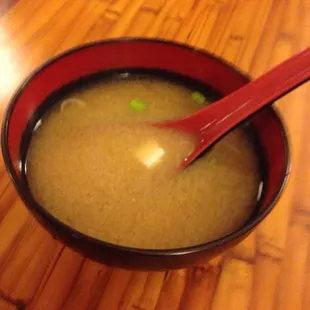 Miso soup (comes with chirashi).