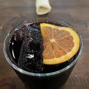 Sangria. Good, but I am used to Sangria being a bit more fruity.