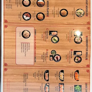 ramen and noodles, menu