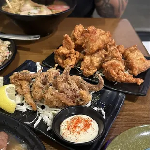 Mochiko Chicken &amp; Ika Geso Karaage