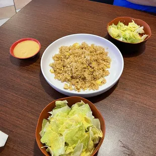FR6. Fried Rice with Egg and a A12. Simple Salad