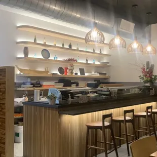 interior, sushi and sashimi