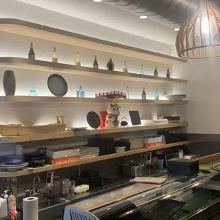 interior, sushi and sashimi