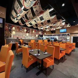 interior, sushi and sashimi