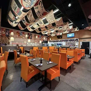 interior, sushi and sashimi