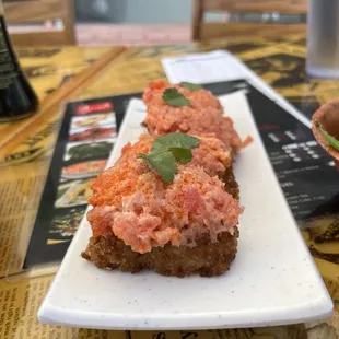 Delish crispy rice and spicy tuna