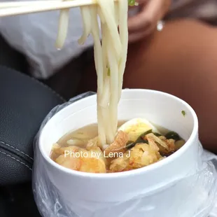 Ajishin Udon ($9.50) - udon with shrimp and vegetable tempura, fried tofu, boiled egg