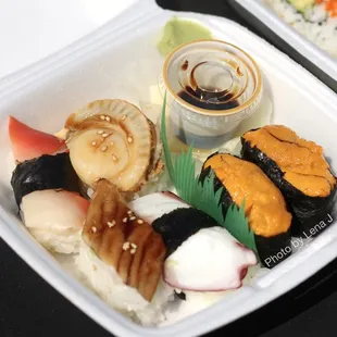 Surf Clam ($2), Scallop ($2), River Eel ($2), Octopus ($2), Sea Urchin ($3/piece)
