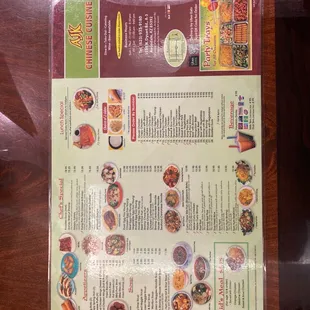 Full menu side A