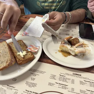 Banana bread &amp; cinnamon roll
