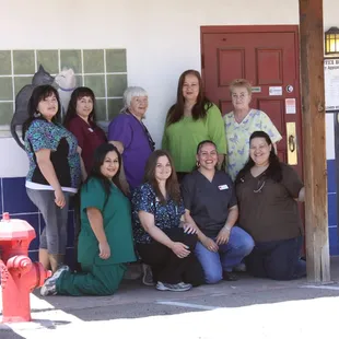 Our staff outside the doors of the Veterinary Clinic