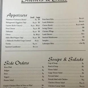 menu