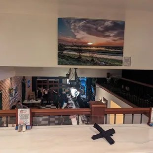 View of dining below