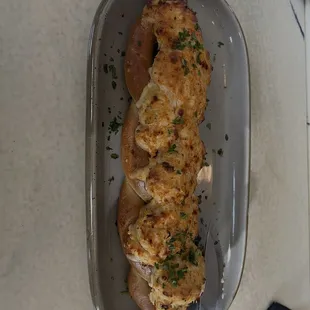 Crab stuffed soft pretzel