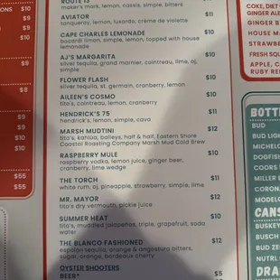 Drank menu