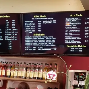 Menu as of May 2018