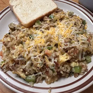 Veggie skillet with sausage added!