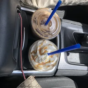 Iced Latte and Iced Caramel Macchiato