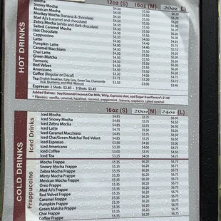 Drink Menu