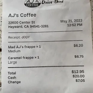 No additional charges for correctly made drinks, different barista