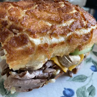 Roast beef and cheddar sandwich