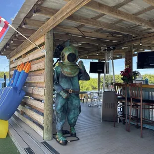 Cool vibe at this waterside bar/restaurant