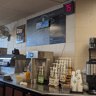 a coffee shop counter