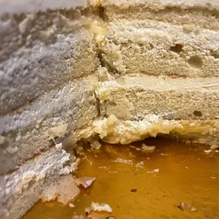 a close up of a piece of cake