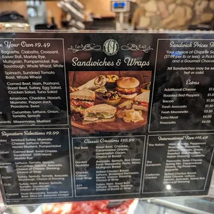 Sandwich &amp; Wraps Menu