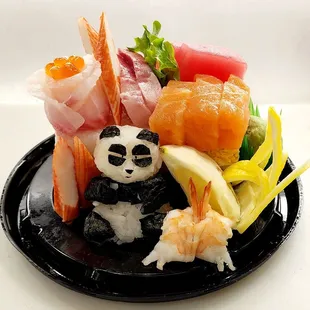 a plate of sushi