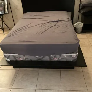 Bed frame, box spring and mattress