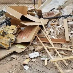 Removed construction debris